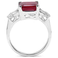 4.30 ct. t.w. Glass Filled Ruby and White Topaz Ring in Sterling Silver by Bids.com