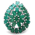 8.10 Carat Genuine Emerald .925 Sterling Silver Ring by Bids.com