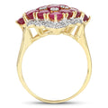 6.49 Carat Glass Filled Ruby and White Topaz .925 Sterling Silver Ring by Bids.com