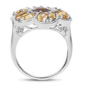 3.46 Carat Genuine Smoky Quartz & Citrine .925 Sterling Silver Ring by Bids.com
