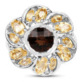 3.46 Carat Genuine Smoky Quartz & Citrine .925 Sterling Silver Ring by Bids.com
