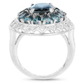 5.98 Carat Genuine London Blue Topaz .925 Sterling Silver Ring by Bids.com