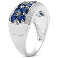 2.00 Carat Genuine Kyanite & White Topaz .925 Sterling Silver Ring by Bids.com