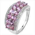 2.00 Carat Genuine Pink Sapphire & White Topaz .925 Sterling Silver Ring by Bids.com