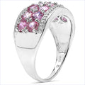 2.00 Carat Genuine Pink Sapphire & White Topaz .925 Sterling Silver Ring by Bids.com