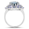 5.41 Carat Genuine London Blue Topaz and Tanzanite .925 Sterling Silver Ring by Bids.com