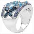 6.06 Carat Genuine Blue Topaz, London Blue Topaz & Tanzanite .925 Sterling Silver Ring by Bids.com