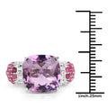 6.55 Carat Genuine Amethyst, Ruby and White Topaz .925 Sterling Silver Ring by Bids.com