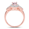 14K Rose Gold Plated 0.73 Carat Genuine Morganite & White Topaz .925 Sterling Silver Ring by Bids.com