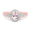 14K Rose Gold Plated 0.73 Carat Genuine Morganite & White Topaz .925 Sterling Silver Ring by Bids.com