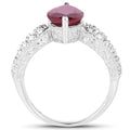 3.56 Carat Genuine Glass Filled Ruby and White Topaz .925 Sterling Silver Ring by Bids.com
