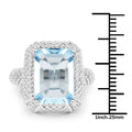 9.25 Carat Genuine Blue Topaz .925 Sterling Silver Ring by Bids.com
