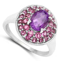 2.48 Carat Genuine Amethyst and Rhodolite .925 Sterling Silver Ring by Bids.com