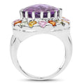 10.16 Carat Genuine Multi Stone .925 Sterling Silver Ring by Bids.com