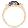 14K Yellow Gold Plated 0.57 Carat Genuine Ruby and White Cubic Zirconia .925 Sterling Silver Ring by Bids.com