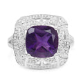 4.35 Carat Genuine Amethyst .925 Sterling Silver Ring by Bids.com