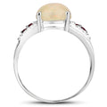 2.05 Carat Genuine Ethiopian Opal, Pink Tourmaline and White Topaz .925 Sterling Silver Ring by Bids.com