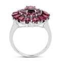 6.19 Carat Genuine Rhodolite and White Topaz .925 Sterling Silver Ring by Bids.com