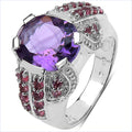 5.37 Carat Genuine Amethyst & Rhodolite .925 Sterling Silver Ring by Bids.com
