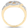 14K Yellow Gold Plated 0.21 Carat Genuine White Diamond .925 Sterling Silver Ring by Bids.com