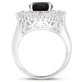 8.12 Carat Genuine Smoky Quartz and White Topaz .925 Sterling Silver Ring by Bids.com