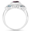 3.06 Carat Genuine Amethyst and London Blue Topaz .925 Sterling Silver Ring by Bids.com