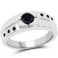 0.56 Carat Genuine Black Diamond .925 Sterling Silver Ring by Bids.com