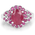4.43 Carat Glass Filled Ruby and Ruby .925 Sterling Silver Ring by Bids.com