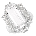 9.77 Carat Genuine Crystal Quartz & White Topaz .925 Sterling Silver Ring by Bids.com
