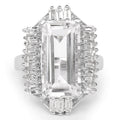9.77 Carat Genuine Crystal Quartz & White Topaz .925 Sterling Silver Ring by Bids.com