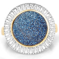 4.90 Carat Genuine Cobalt Blue Drusy .925 Sterling Silver Ring by Bids.com