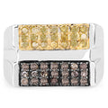 0.63 Carat Genuine Champagne Diamond and Yellow Diamond .925 Sterling Silver Ring by Bids.com