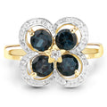 1.76 Carat Genuine London Blue Topaz and White Topaz .925 Sterling Silver Ring by Bids.com