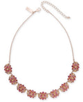 Inc Rose Gold-Tone Multi-Stone Cluster Statement Necklace by Vanessa Jane