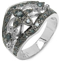 0.47 Carat Genuine Blue Diamond .925 Sterling Silver Ring by Bids.com