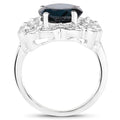 5.11 Carat Genuine London Blue Topaz and White Diamond .925 Sterling Silver Ring by Bids.com