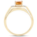 14K Yellow Gold Plated 1.36 Carat Genuine Citrine & White Topaz .925 Sterling Silver Ring by Bids.com