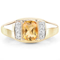 14K Yellow Gold Plated 1.36 Carat Genuine Citrine & White Topaz .925 Sterling Silver Ring by Bids.com