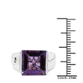 5.21 Carat Genuine Amethyst & White Diamond .925 Sterling Silver Ring by Bids.com