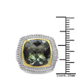 6.31 Carat Genuine Green Amethyst & White Diamond .925 Sterling Silver Ring by Bids.com