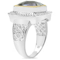 6.31 Carat Genuine Green Amethyst & White Diamond .925 Sterling Silver Ring by Bids.com