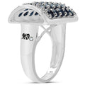 3.51 Carat Genuine Blue Sapphire & White Diamond .925 Sterling Silver Ring by Bids.com