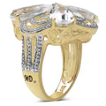 14K Yellow Gold Plated 8.81 Carat Genuine Citrine & White Diamond .925 Sterling Silver Ring by Bids.com