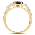 18K Yellow Gold Plated 2.79 Carat Genuine Chrome Diopside & White Topaz .925 Sterling Silver Ring by Bids.com