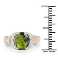 18K Yellow Gold Plated 2.79 Carat Genuine Chrome Diopside & White Topaz .925 Sterling Silver Ring by Bids.com