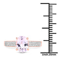 14K Rose Gold Plated 2.91 Carat Genuine Kunzite and White Zircon .925 Sterling Silver Ring by Bids.com