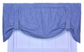 Logan Gingham Check Print Tie-Up Valance Window Curtain, 60x24 Blue by Vanessa Jane
