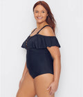 Raisins Curve Womens Plus Size Marrakesh Solid Caicos One-Piece, Size 16W by Vanessa Jane