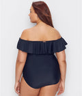 Raisins Curve Womens Plus Size Marrakesh Solid Caicos One-Piece, Size 16W by Vanessa Jane