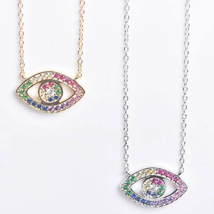 Rainbow CZ Eye Necklace by DailySale